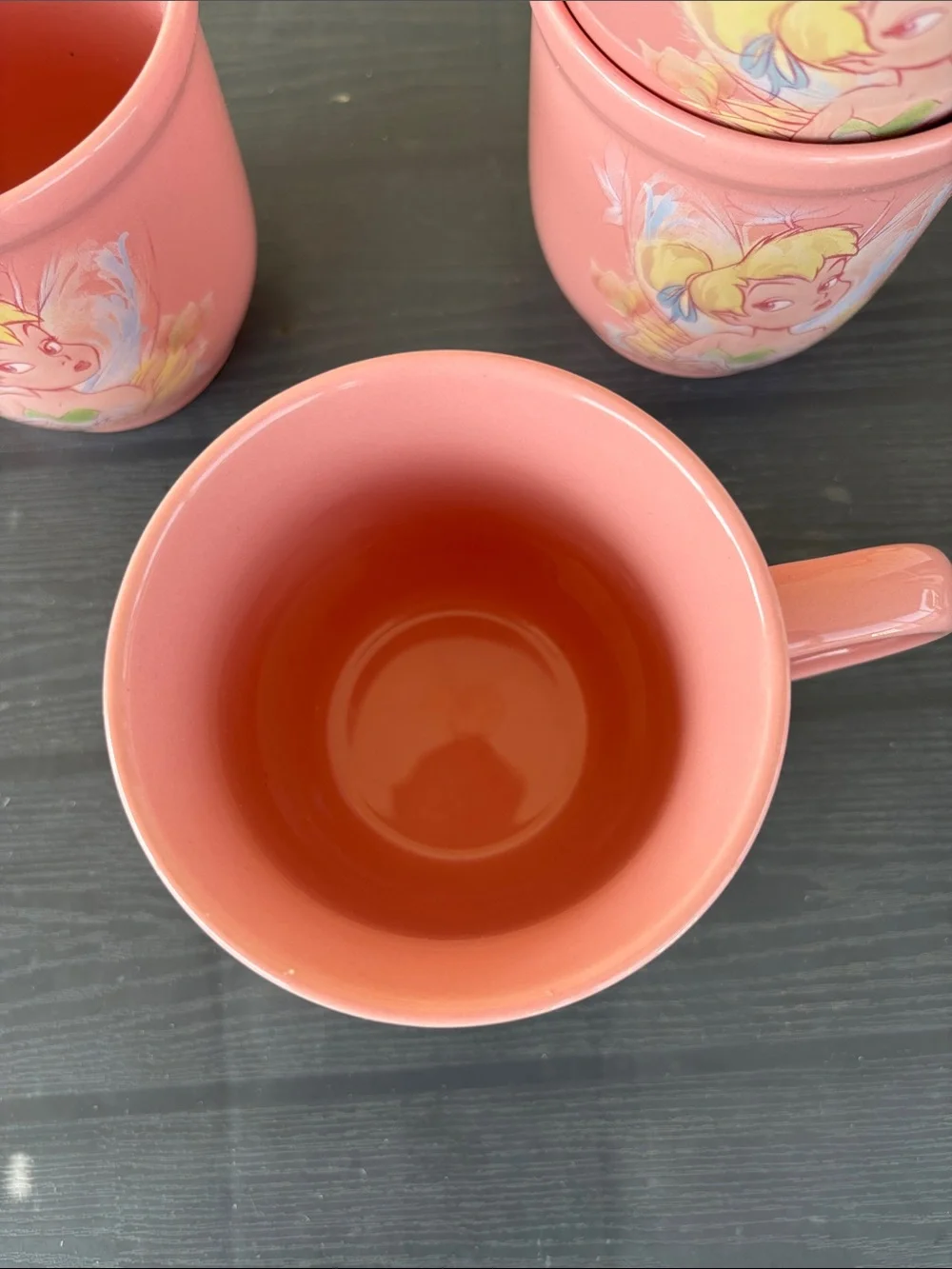 Disney Pink Tinker Bell Ceramic Mug Set of 4